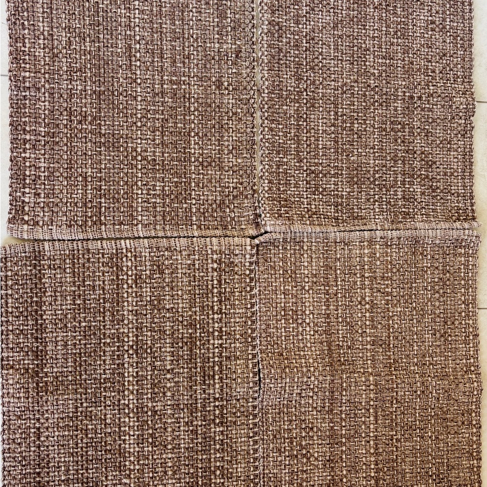 Four Food Network Textured Brown and Cream placemats. 16”x 13”